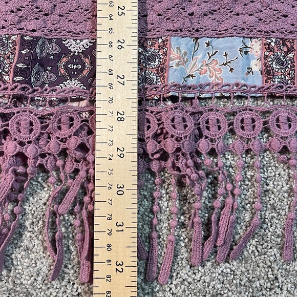 Altar'd State floral kimono with fringe size Large - Picture 8 of 8